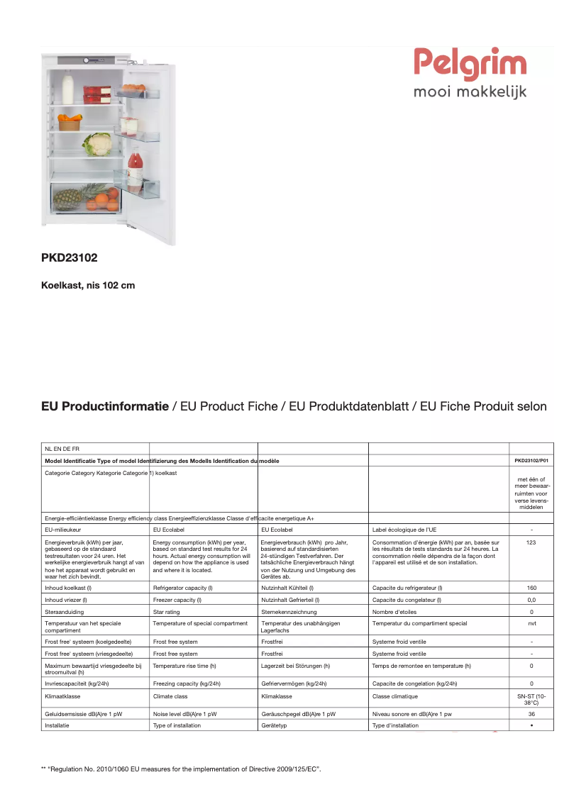 Página nº 1 - Ficha técnica Pelgrim PKD23102