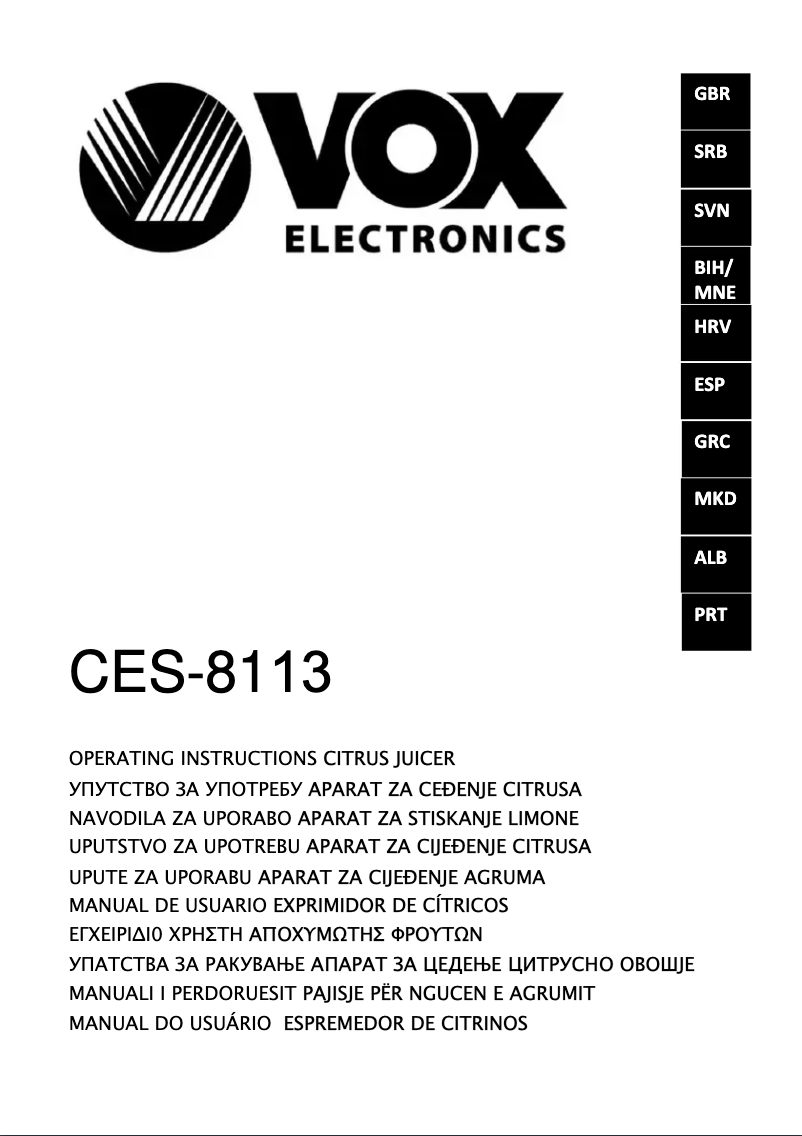 Imagen de la primera página del manual del dispositivo CES8113