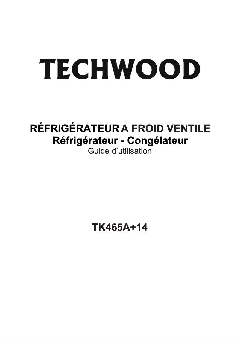 Página 1 del manual Manual de usuario Techwood TK465A+14