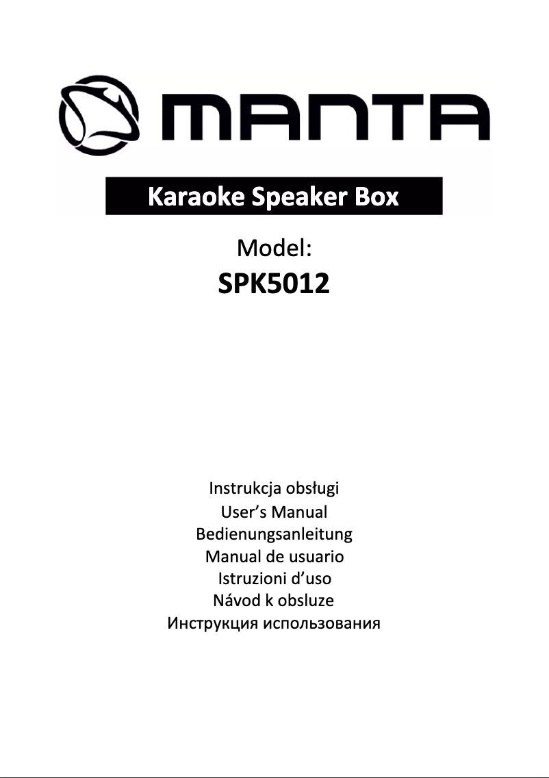 Página 1 del manual Manual de usuario Manta SPK5012