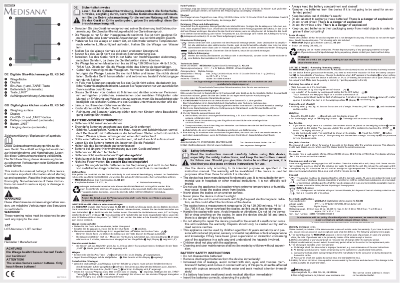 Página nº 1 - Manual de usuario Medisana KS 240