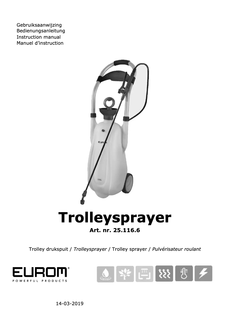 Página nº 1 - Manual de usuario Eurom Trolleysprayer