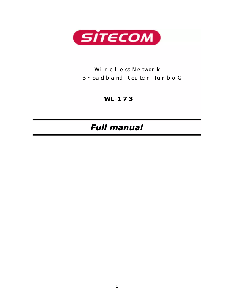Imagen de la primera página del manual del dispositivo WL-173