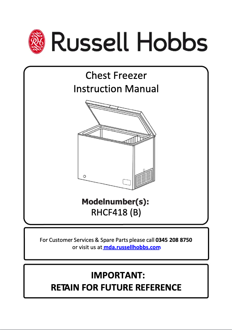 Imagen de la primera página del manual del dispositivo RHCF418