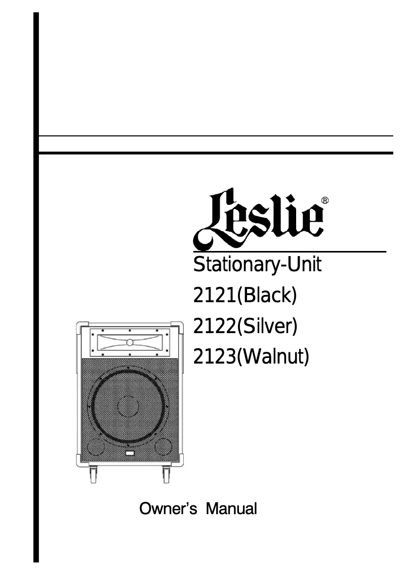 Imagen de la primera página del manual del dispositivo Leslie 2123