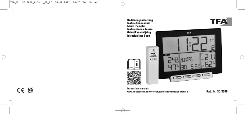 Página nº 1 - Manual de usuario TFA Trinity 30.3058.01