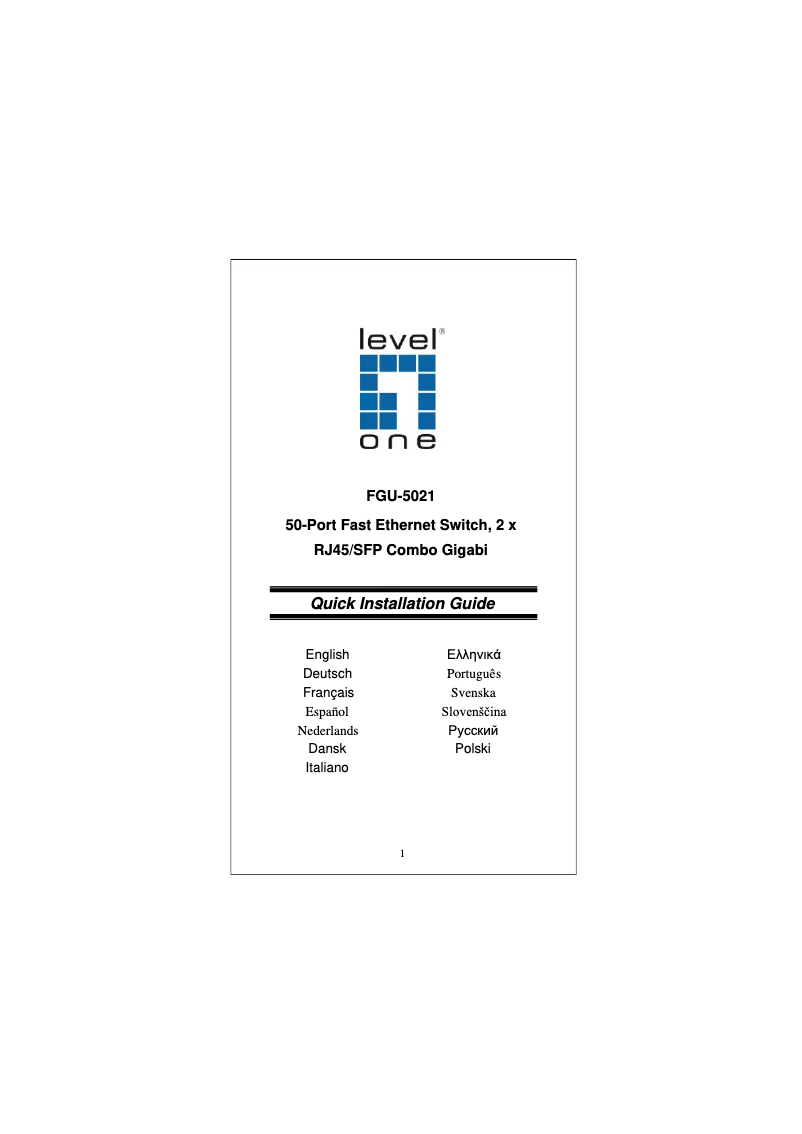 Página 1 del manual Manual de usuario LevelOne FGU-5021