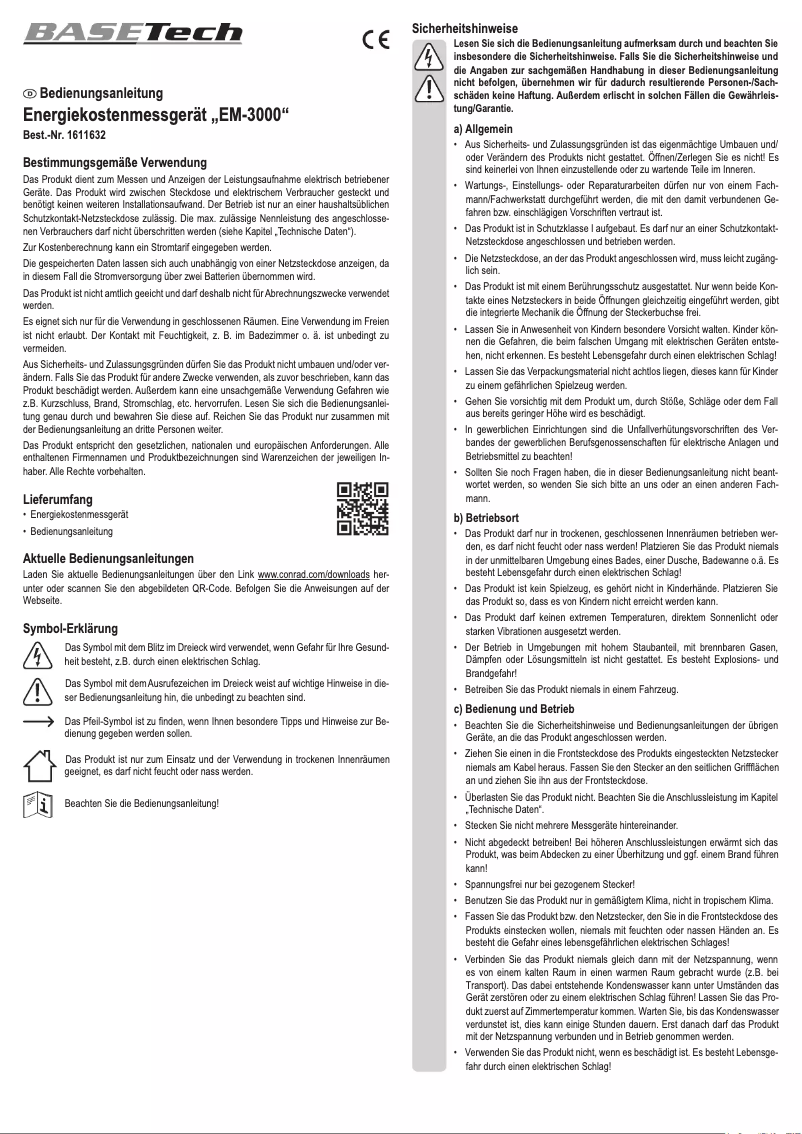 Imagen de la primera página del manual del dispositivo EM-3000