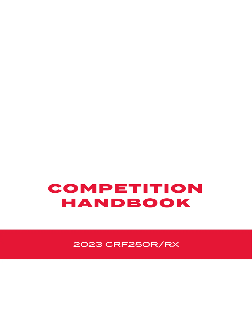 Página 1 del manual Manual de usuario Honda CRF250R (2023)