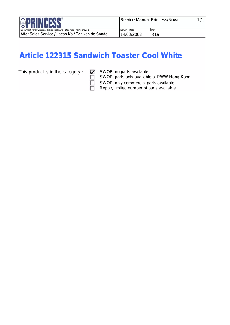 Imagen de la primera página del manual del dispositivo 122315