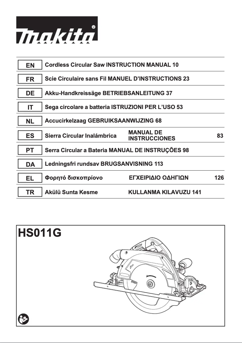 Página 1 del manual Manual de usuario Makita HS011G