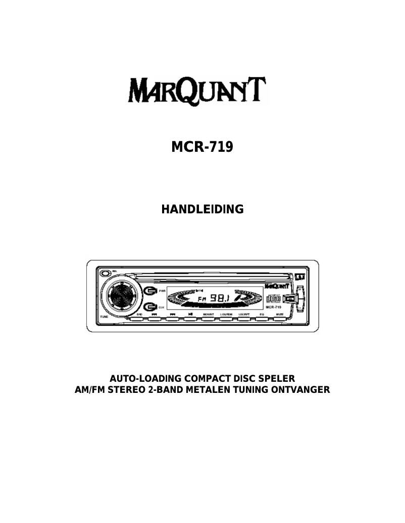 Página nº 1 - Manual de usuario Marquant MCR-719
