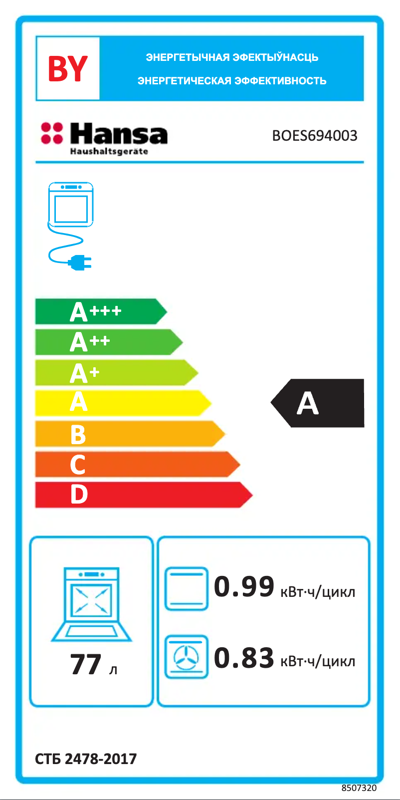 Página 1 del manual Manual de usuario Hansa BOES694003