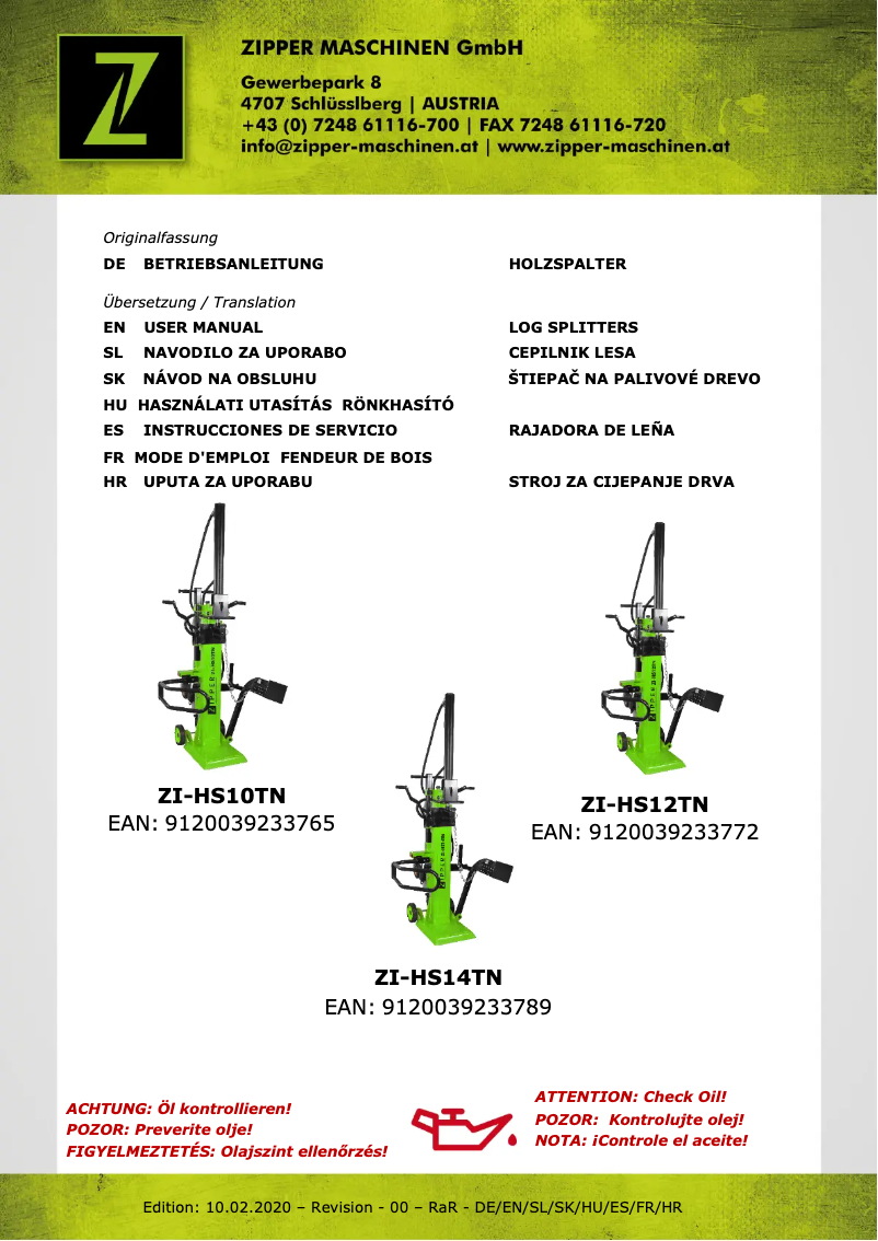 Imagen de la primera página del manual del dispositivo ZI-HS10TN