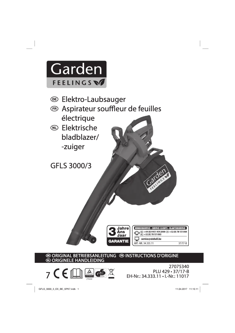 Imagen de la primera página del manual del dispositivo GFLS 3000/3