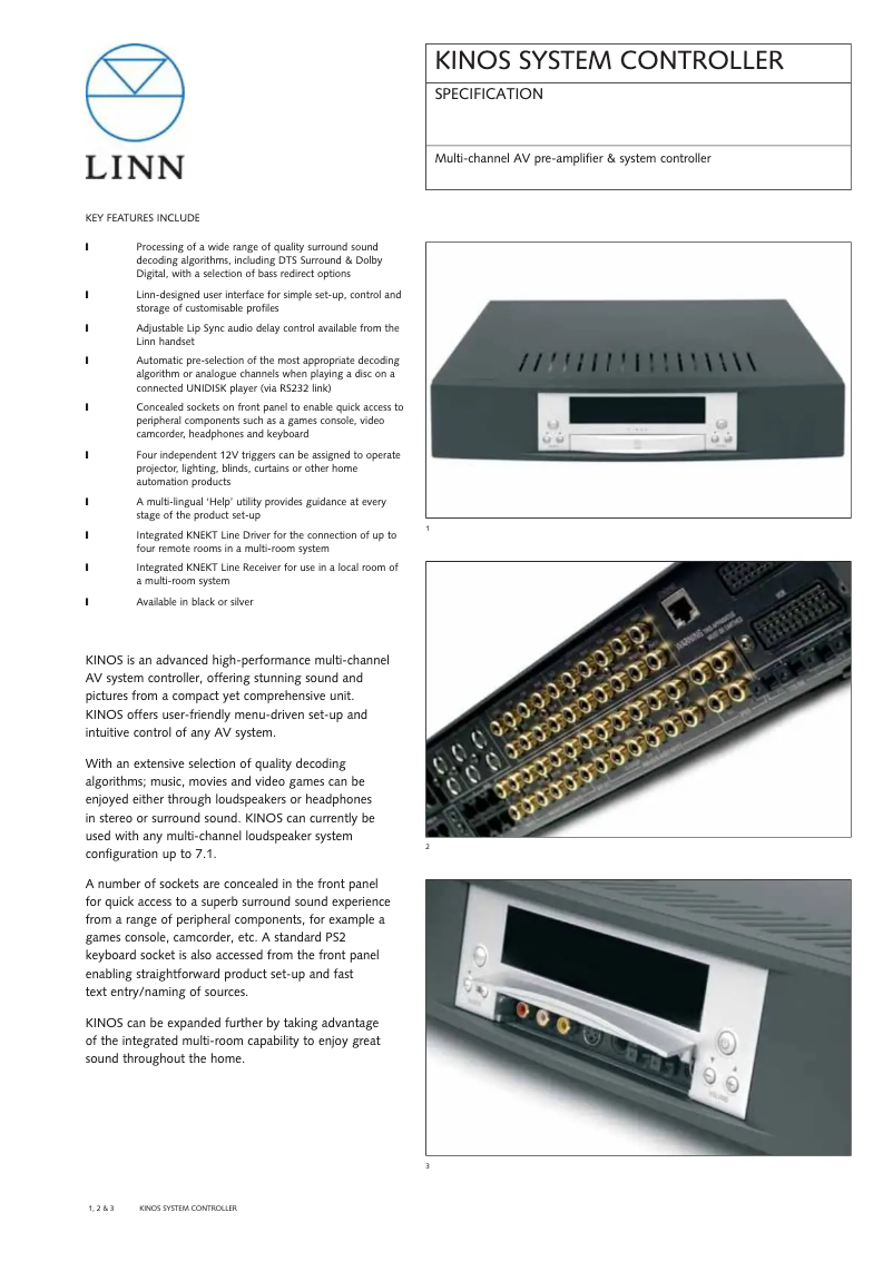 Imagen de la primera página del manual del dispositivo Kinos