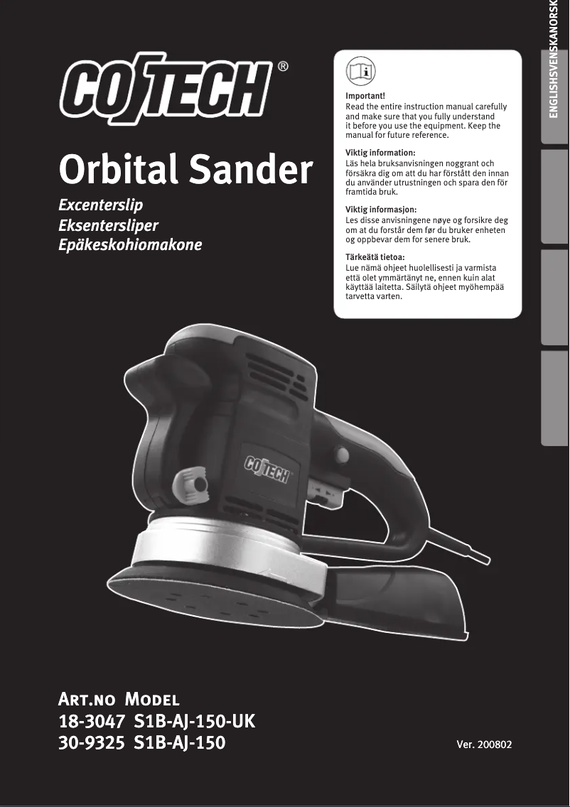 Página 1 del manual Manual de usuario Cotech S1B-AJ-150