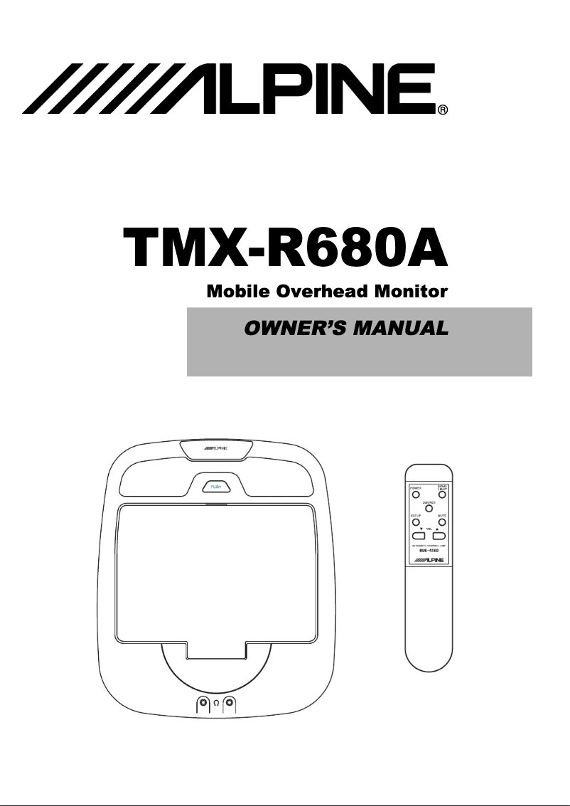 Página nº 1 - Manual de usuario Alpine TMX-R680A