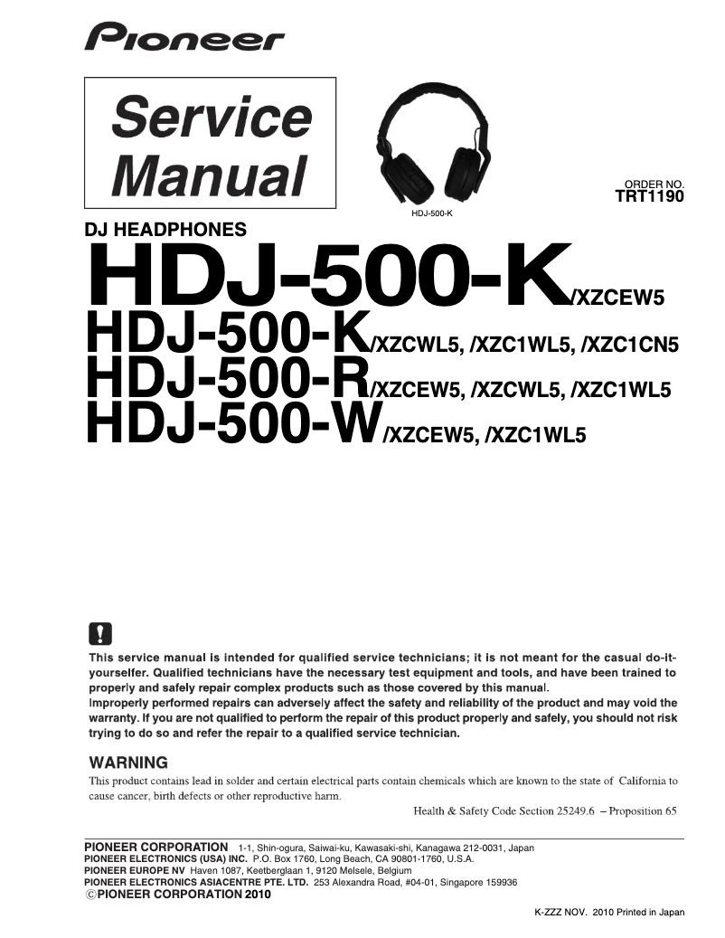Página nº 1 - Manual de usuario Pioneer HDJ-500