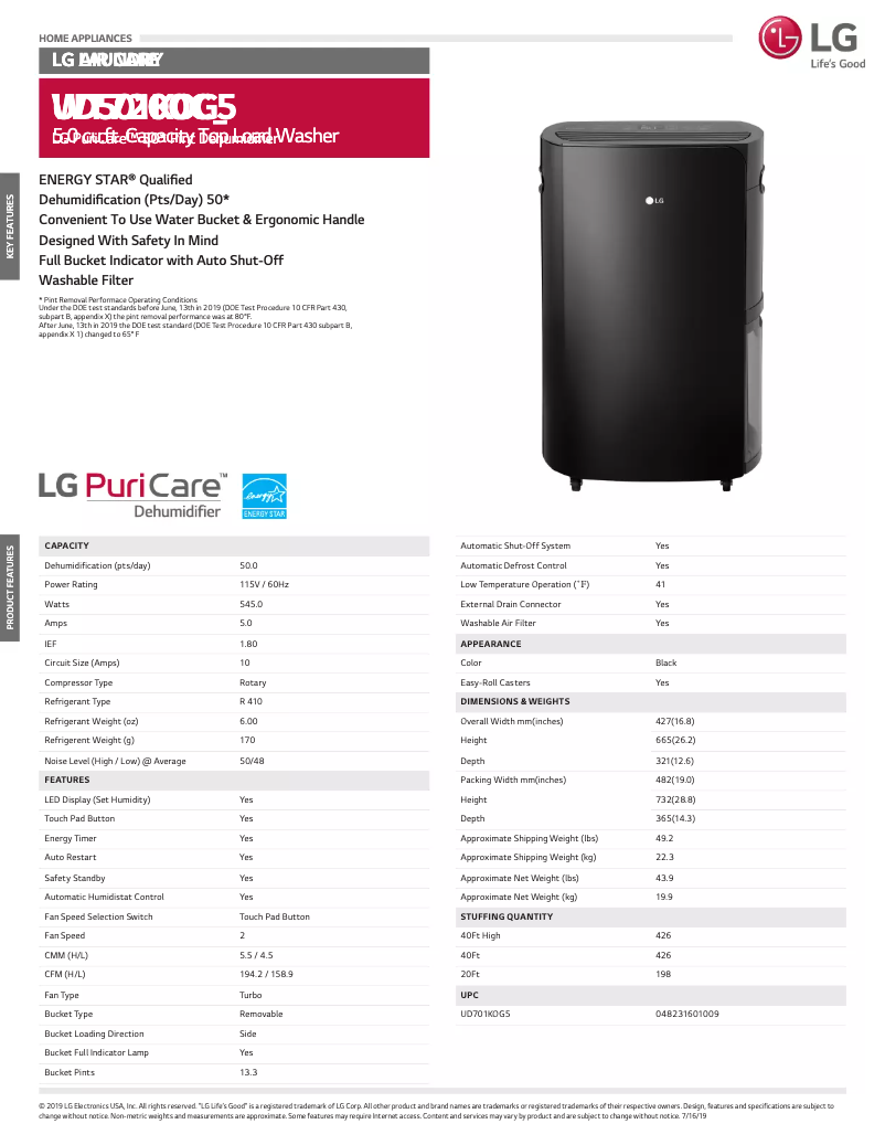 Imagen de la primera página del manual del dispositivo UD501KOG5