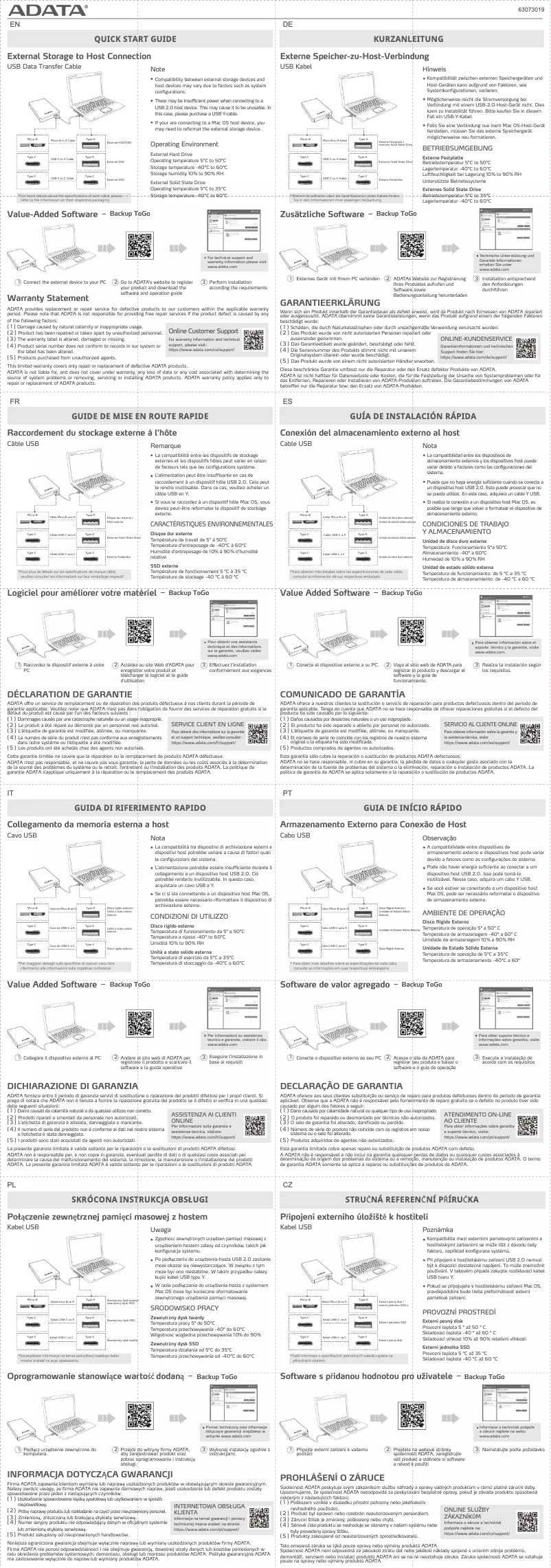 Página nº 1 - Manual de usuario ADATA SD810