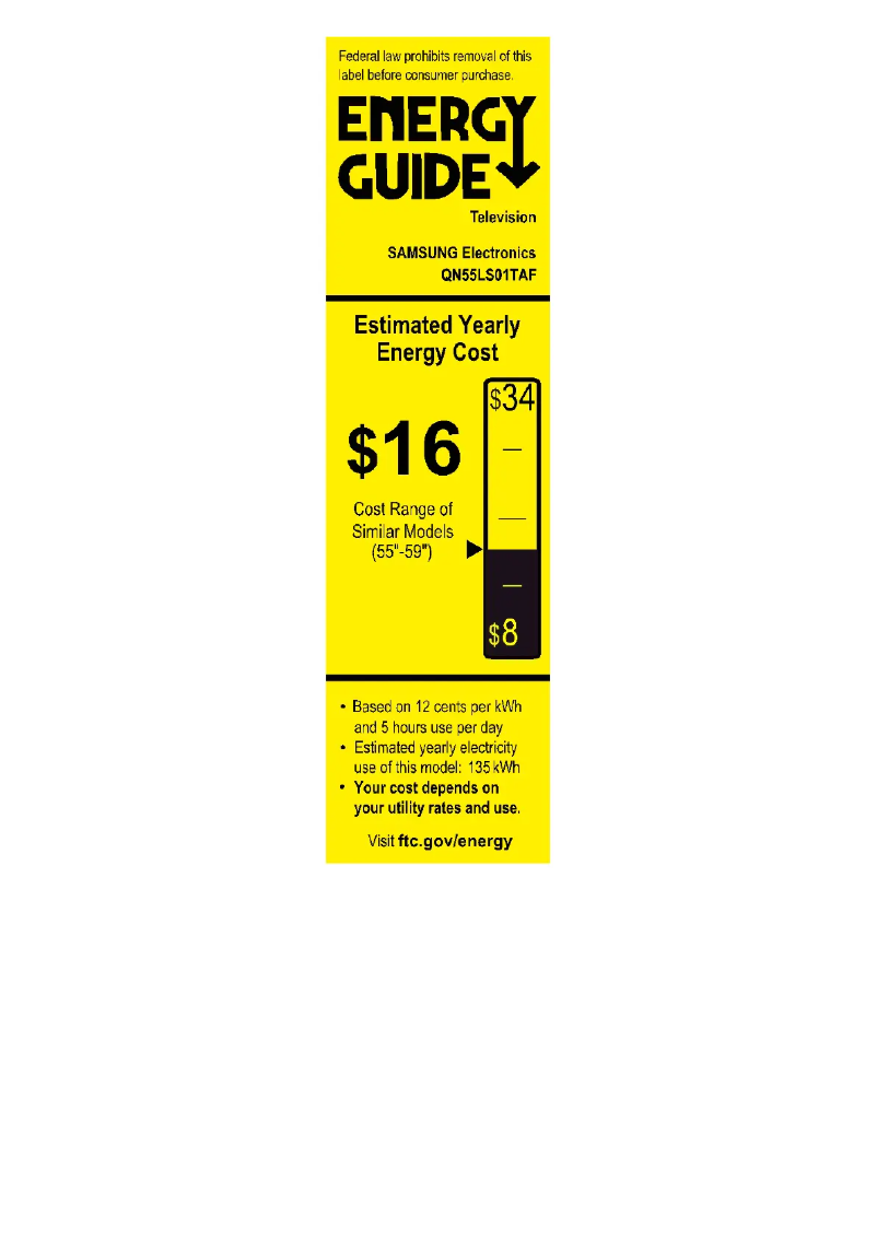 Página 1 del manual Etiqueta energética Samsung QN43LS01TAFXZA