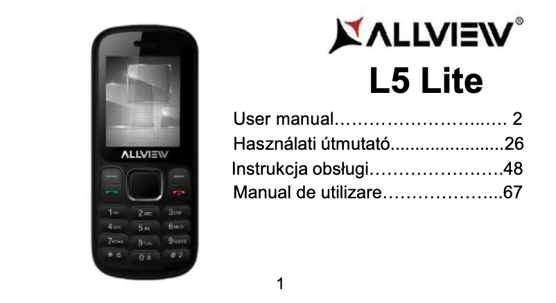 Página nº 1 - Manual de usuario Allview L5 Lite