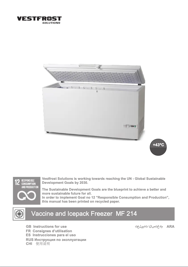 Página 1 del manual Manual de usuario Vestfrost MF 214