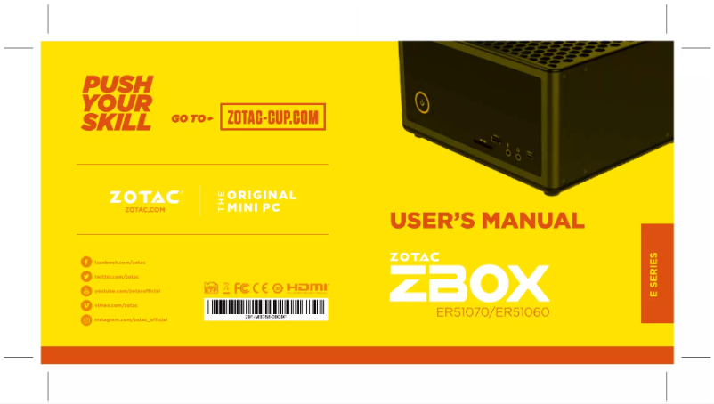 Página 1 del manual Manual de usuario Zotac ZBOX Magnus ER51060