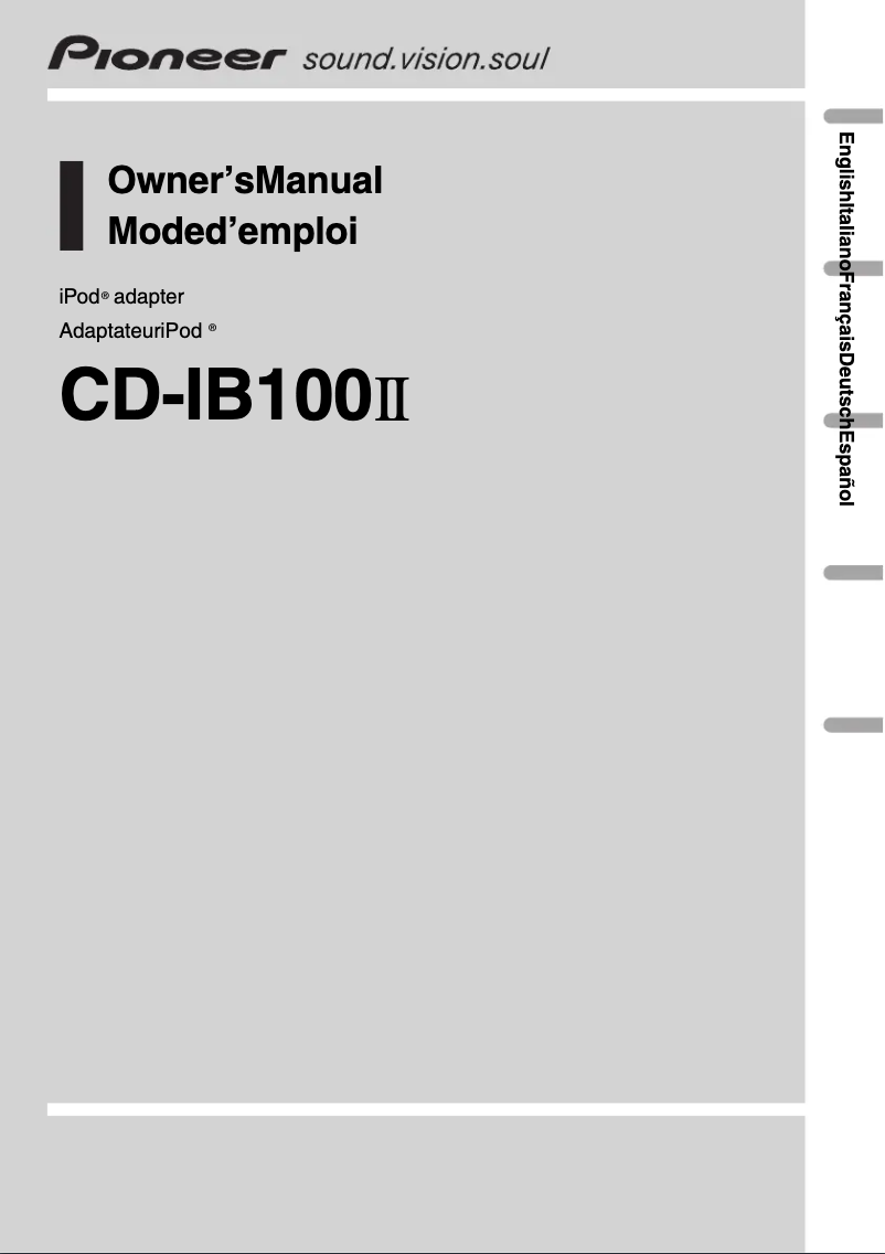 Página 1 del manual Manual de usuario Pioneer CD-IB100 II