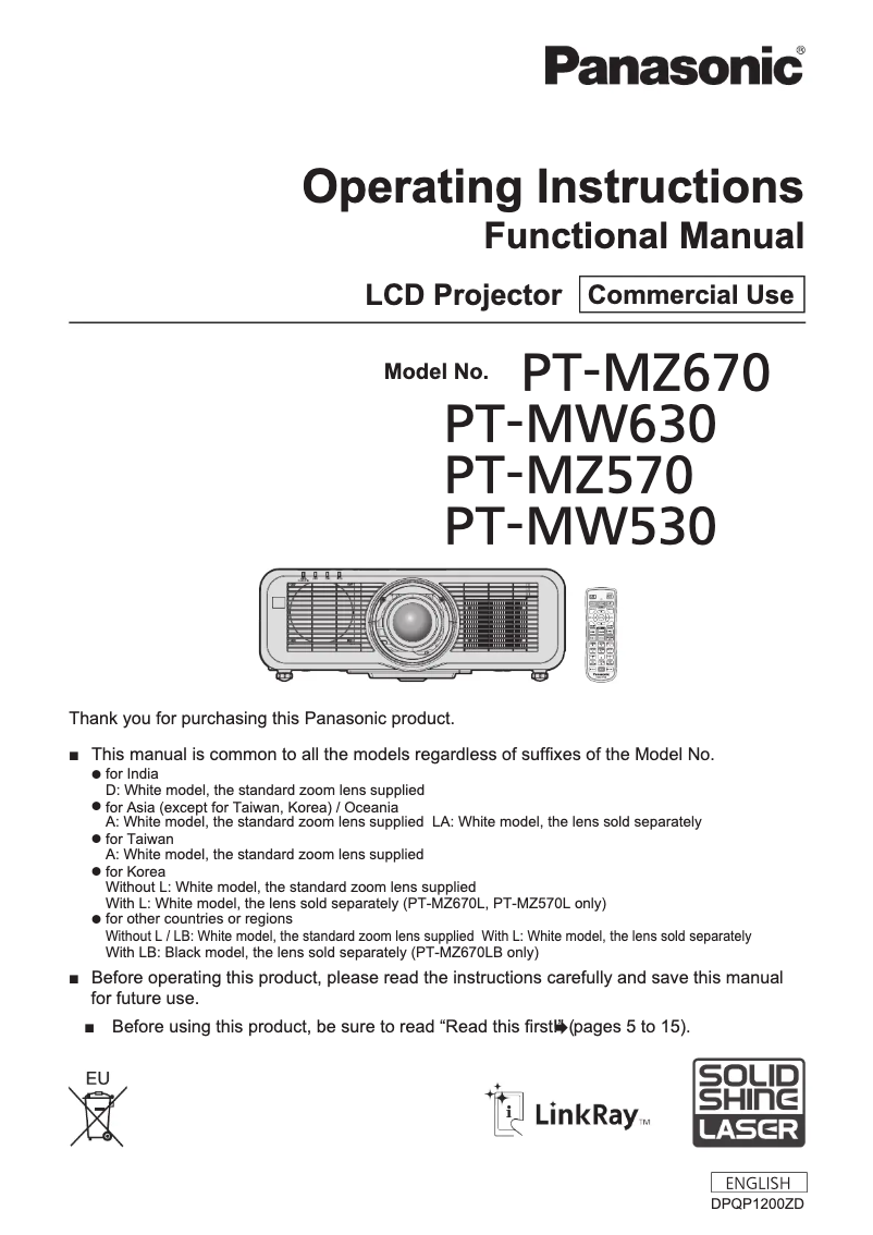 Imagen de la primera página del manual del dispositivo PT-MZ670LEJ