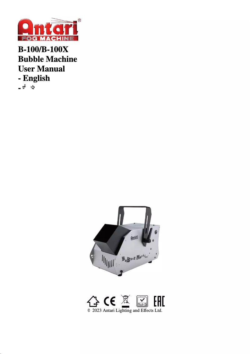 Página 1 del manual Manual de usuario Antari B-100