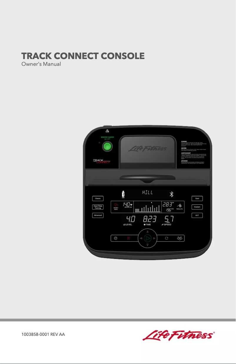 Página nº 1 - Manual de usuario Life Fitness Track Connect Console