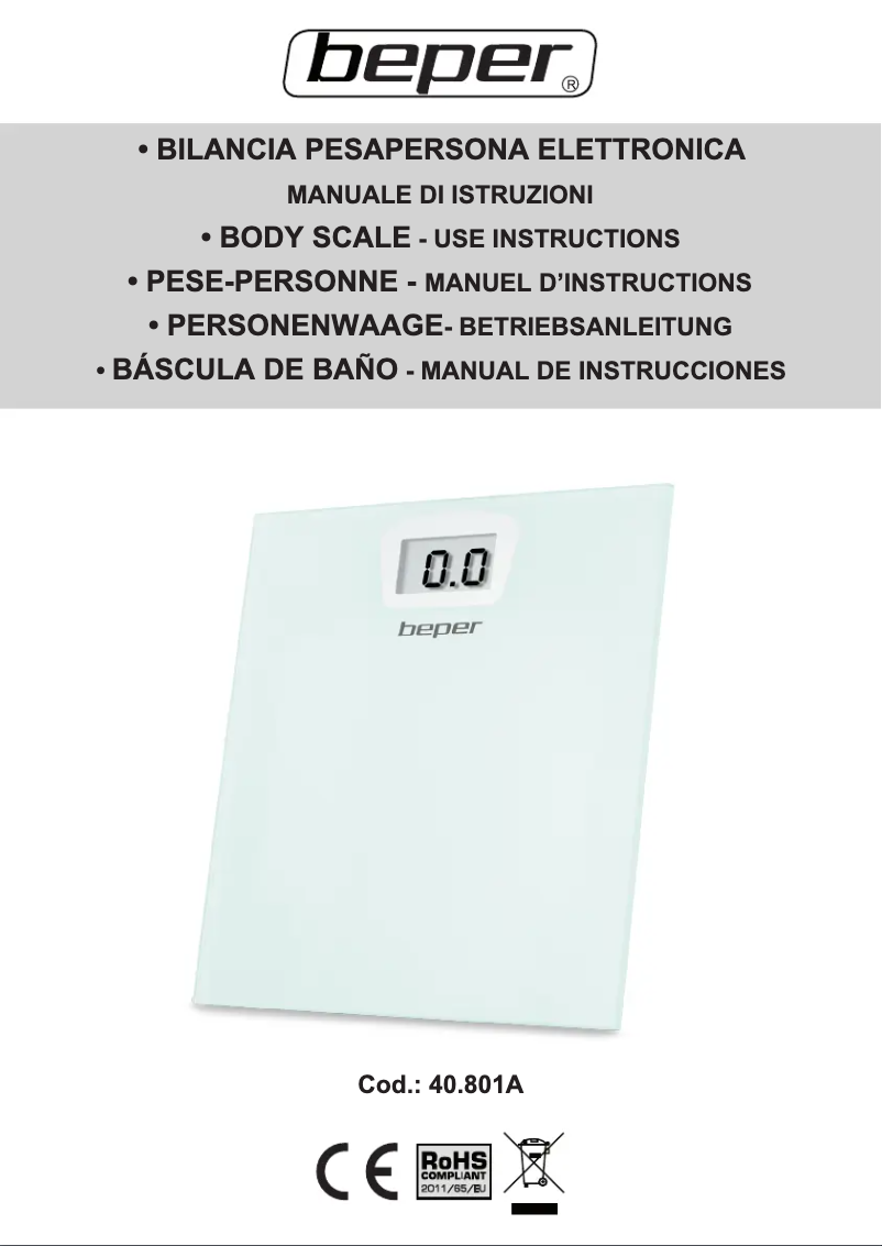 Página 1 del manual Manual de usuario Beper 40.801A