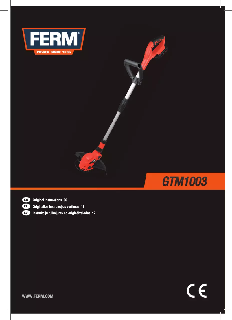 Imagen de la primera página del manual del dispositivo GTM1003