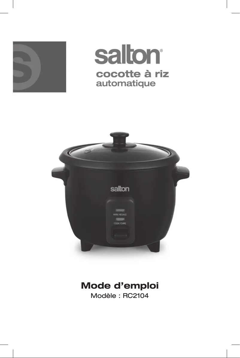 Imagen de la primera página del manual del dispositivo RC2104