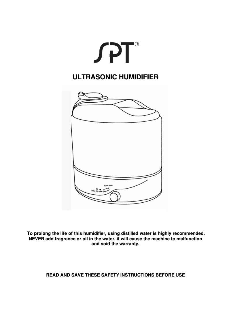 Página 1 del manual Manual de usuario SPT SU-2020