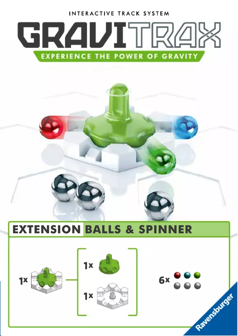 Imagen de la primera página del manual del dispositivo GraviTrax Balls & Spinner