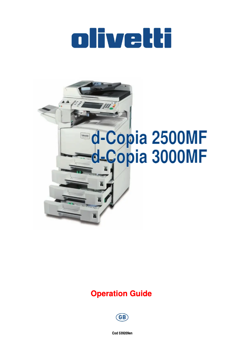 Imagen de la primera página del manual del dispositivo d-Copia 2500MF