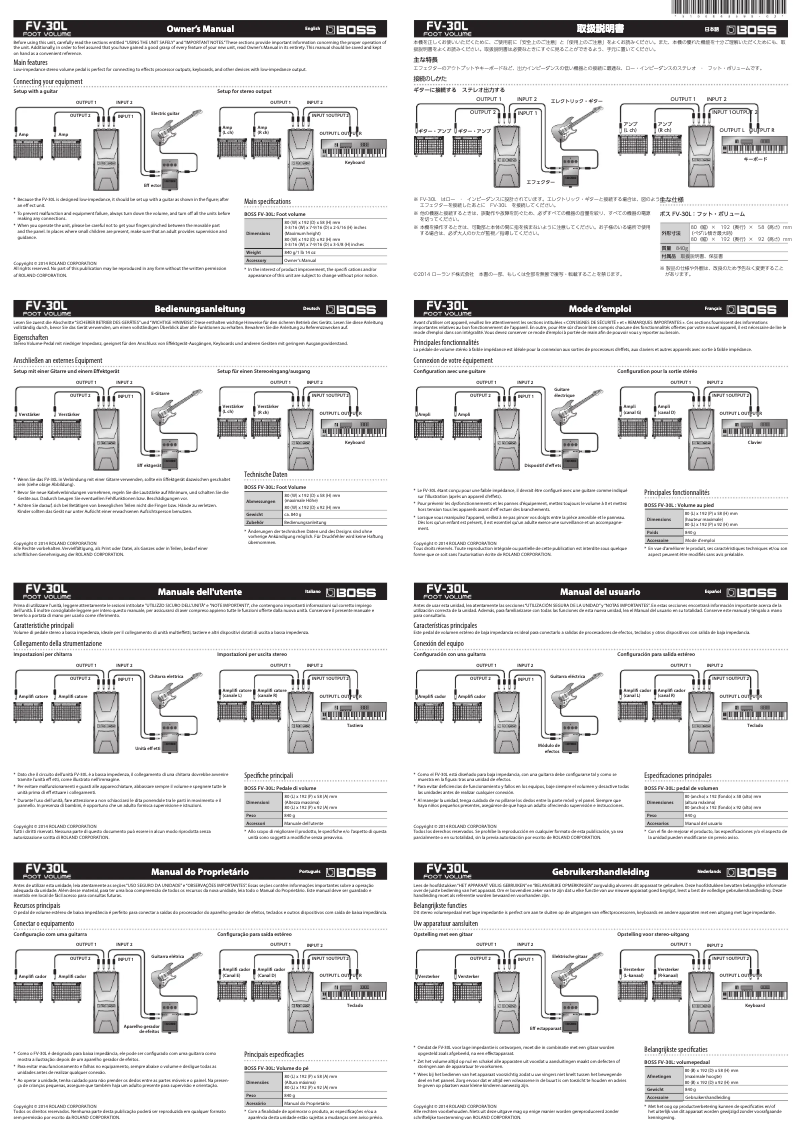 Imagen de la primera página del manual del dispositivo FV-30L