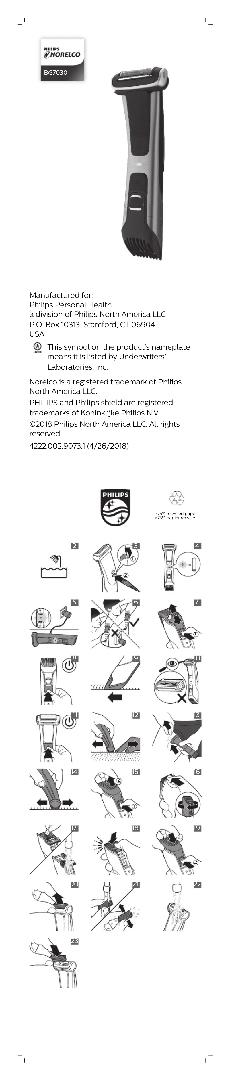 Página 1 del manual Manual de usuario Philips BG7030