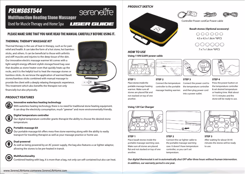 Página 1 del manual Manual de usuario SereneLife PSLMSGST544
