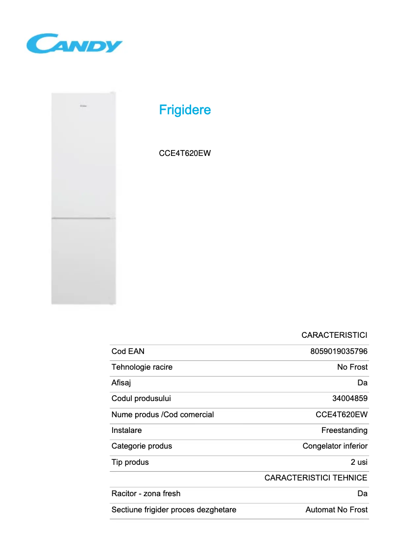 Imagen de la primera página del manual del dispositivo CCE4T620EW