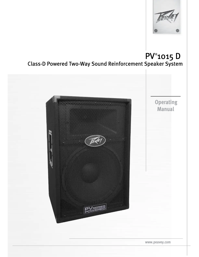 Página 1 del manual Manual de usuario Peavey PV 1015D