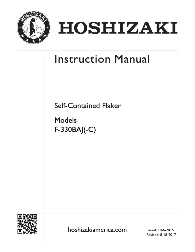Página 1 del manual Manual de usuario Hoshizaki F-330BAH-C