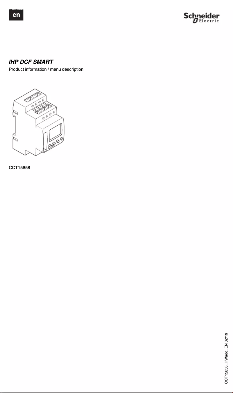 Imagen de la primera página del manual del dispositivo CCT15858