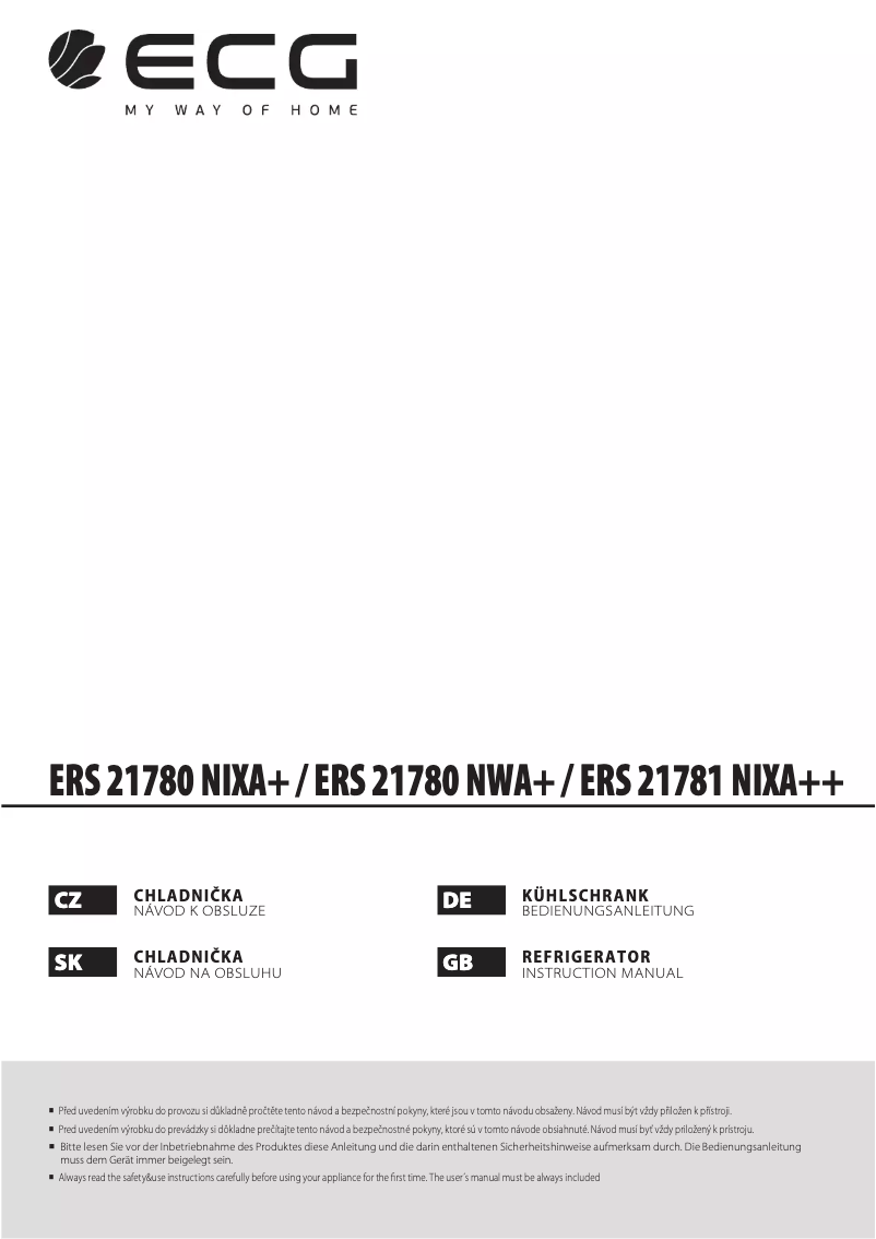 Imagen de la primera página del manual del dispositivo ERS 21780 NIXA+