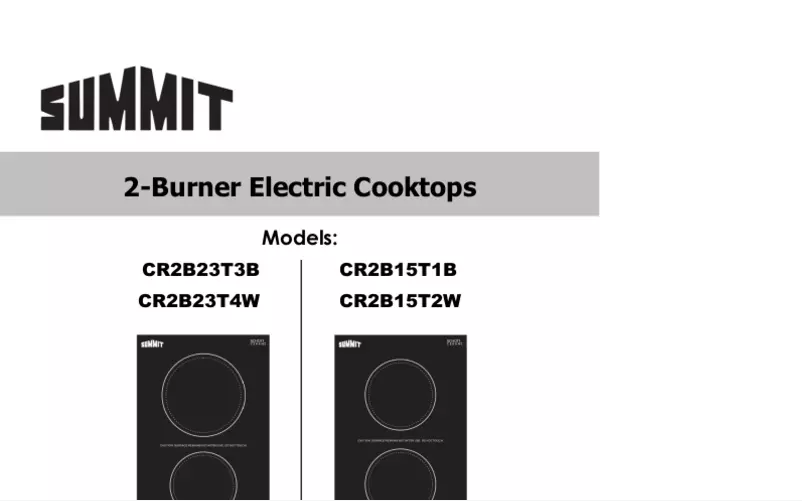 Página 1 del manual Manual de usuario Summit CR2B15T1B