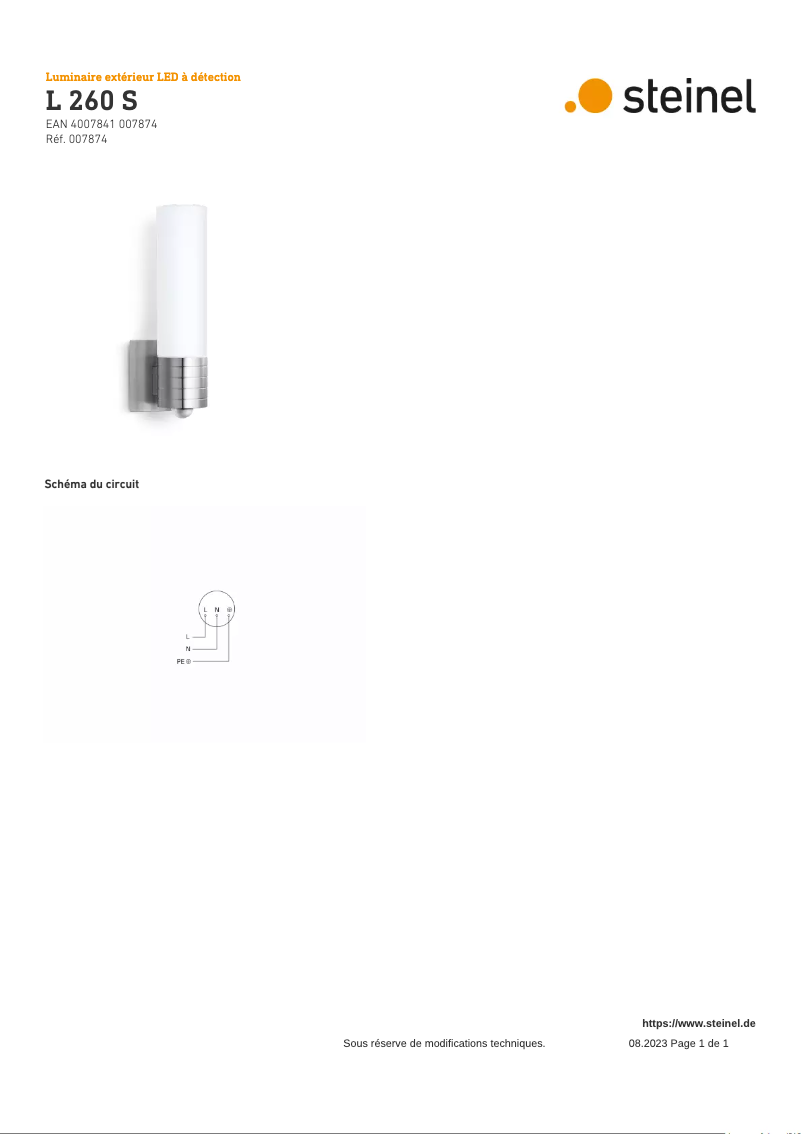 Imagen de la primera página del manual del dispositivo L 260 S