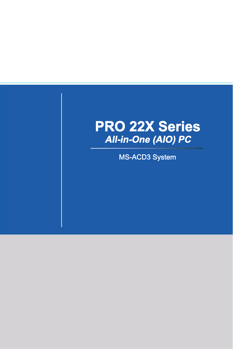 Imagen de la primera página del manual del dispositivo Pro 22XT